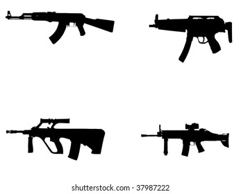 weapon counter strike anti terrorist rifle vector silhouette