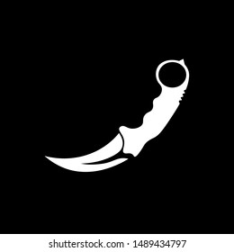 weapon dagger icon in black and white