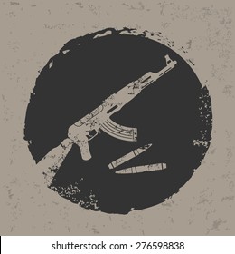 Weapon design on grunge background, grunge vector