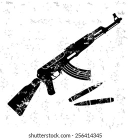 Weapon design on old paper,grunge vector