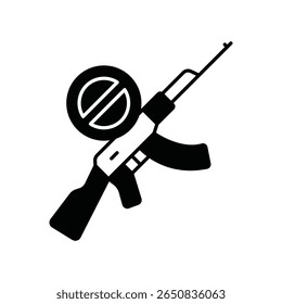 Icono de relleno de peligro de arma de fuego