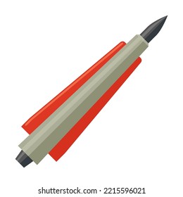 Weapon flat vector illustration. Air missile isolated on white background. Striking, war, explosive weapon concept for banner design