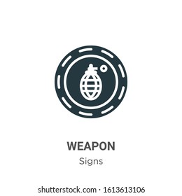 Weapon glyph icon vector on white background. Flat vector weapon icon symbol sign from modern signs collection for mobile concept and web apps design.
