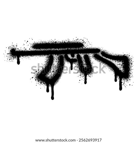 Weapon graffiti with black spray paint. vector illustration.