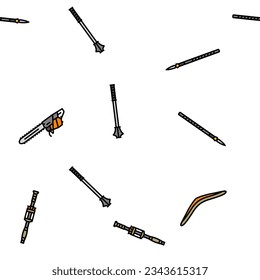 juego de armas de fuego cuchillo vector guerra sin inconvenientes patrón delgado ilustración de línea delgada