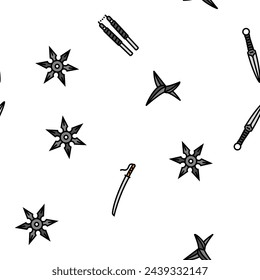 arma arma juego cuchillo guerra vector patrón sin fisuras línea delgada ilustración