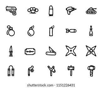 weapon hand drawn icon set , designed for web and app