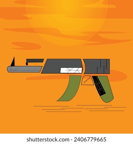weapon icon AK74 vector illustration