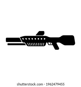 Weapon icon. Black silhouette. Side view. Vector simple flat graphic illustration. The isolated object on a white background. Isolate.