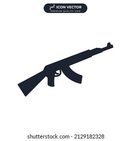 plantilla de símbolo de icono de arma para el logotipo de colección de diseño gráfico y web ilustración vectorial