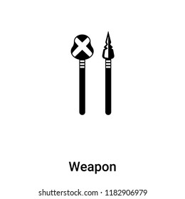 Weapon icon vector isolated on white background, logo concept of Weapon sign on transparent background, filled black symbol