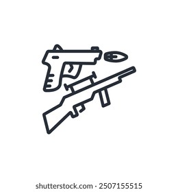 Weapon icon. vector.Editable stroke.linear style sign for use web design,logo.Symbol illustration.