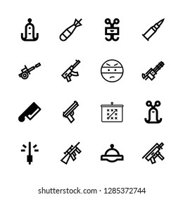 weapon icons set with ninja, torpedo and alien vector set