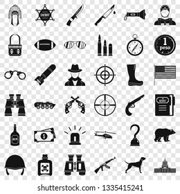 Weapon icons set. Simple style of 36 weapon vector icons for web for any design
