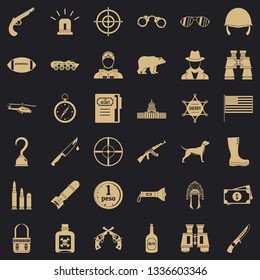 Weapon icons set. Simple style of 36 weapon vector icons for web for any design