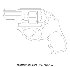 Weapon illustration, Vector Line, Pistol illustration, Military concept, Pistol vector line
