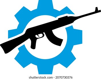 Icono de la industria de armas con estilo plano. Icono aislado de la industria de armas vectoriales en un fondo blanco.