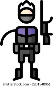 weapon isolated design element stock illustration. Vector on a white background