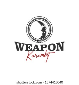 Weapon karambit traditional kife fight  indonesian, sharp tool armed dagger, simple minimalist design.