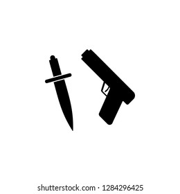 Weapon, knife, gun icon. Simple glyph vector of universal set icons for UI and UX, website or mobile application