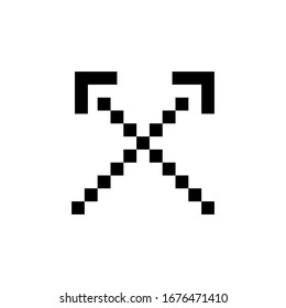 icono de arma y logotipo. icono de flecha. Perfecto para aplicaciones, web, logotipo, juego y plantilla de presentación. diseño de iconos en píxeles y estilo de línea