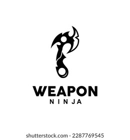 Logotipo de arma, vector de armamento tradicional Karambit, Herramienta de lucha Ninja Diseño sencillo, icono de símbolo, ilustración