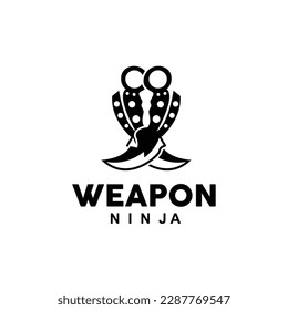 Logotipo de arma, vector de armamento tradicional Karambit, Herramienta de lucha Ninja Diseño sencillo, icono de símbolo, ilustración