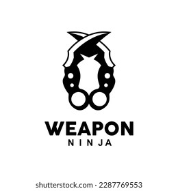Logotipo de arma, vector de armamento tradicional Karambit, Herramienta de lucha Ninja Diseño sencillo, icono de símbolo, ilustración