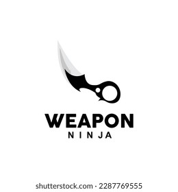 Weapon Logo, Traditional Weapon Karambit Vector, Ninja Fighting Tool Simple Design, Symbol Icon, Illustration