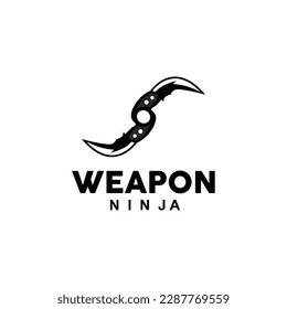 Logotipo de arma, vector de armamento tradicional Karambit, Herramienta de lucha Ninja Diseño sencillo, icono de símbolo, ilustración