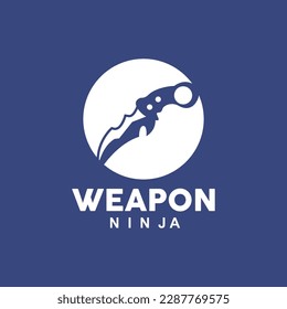 Logotipo de arma, vector de armamento tradicional Karambit, Herramienta de lucha Ninja Diseño sencillo, icono de símbolo, ilustración