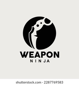 Waffenlogo, traditionelles Waffenkarambit-Vektorgrafik, Ninja-Kampfwerkzeug Einfaches Design, Symbolsymbol, Illustration