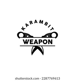 Logotipo de arma, vector de armamento tradicional Karambit, Herramienta de lucha Ninja Diseño sencillo, icono de símbolo, ilustración