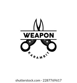 Waffenlogo, traditionelles Waffenkarambit-Vektorgrafik, Ninja-Kampfwerkzeug Einfaches Design, Symbolsymbol, Illustration