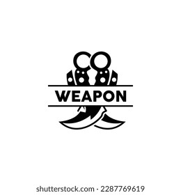 Logotipo de arma, vector de armamento tradicional Karambit, Herramienta de lucha Ninja Diseño sencillo, icono de símbolo, ilustración