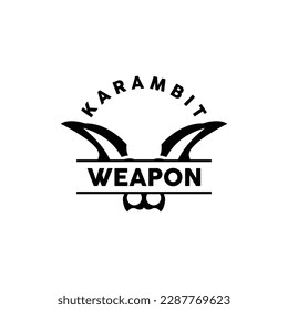 Weapon Logo, Traditional Weapon Karambit Vector, Ninja Fighting Tool Simple Design, Symbol Icon, Illustration