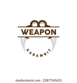 Weapon Logo, Traditional Weapon Karambit Vector, Ninja Fighting Tool Simple Design, Symbol Icon, Illustration