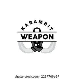 Weapon Logo, Traditional Weapon Karambit Vector, Ninja Fighting Tool Simple Design, Symbol Icon, Illustration