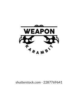 Waffenlogo, traditionelles Waffenkarambit-Vektorgrafik, Ninja-Kampfwerkzeug Einfaches Design, Symbolsymbol, Illustration