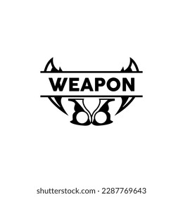 Waffenlogo, traditionelles Waffenkarambit-Vektorgrafik, Ninja-Kampfwerkzeug Einfaches Design, Symbolsymbol, Illustration