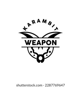 Weapon Logo, Traditional Weapon Karambit Vector, Ninja Fighting Tool Simple Design, Symbol Icon, Illustration