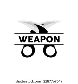 Weapon Logo, Traditional Weapon Karambit Vector, Ninja Fighting Tool Simple Design, Symbol Icon, Illustration