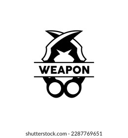 Waffenlogo, traditionelles Waffenkarambit-Vektorgrafik, Ninja-Kampfwerkzeug Einfaches Design, Symbolsymbol, Illustration
