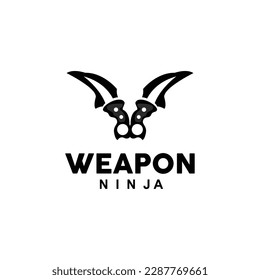Logotipo de arma, vector de armamento tradicional Karambit, Herramienta de lucha Ninja Diseño sencillo, icono de símbolo, ilustración