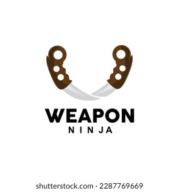 Waffenlogo, traditionelles Waffenkarambit-Vektorgrafik, Ninja-Kampfwerkzeug Einfaches Design, Symbolsymbol, Illustration