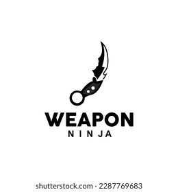 Weapon Logo, Traditional Weapon Karambit Vector, Ninja Fighting Tool Simple Design, Symbol Icon, Illustration