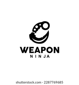 Logotipo de arma, vector de armamento tradicional Karambit, Herramienta de lucha Ninja Diseño sencillo, icono de símbolo, ilustración
