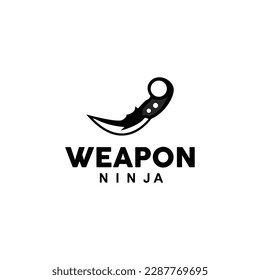 Waffenlogo, traditionelles Waffenkarambit-Vektorgrafik, Ninja-Kampfwerkzeug Einfaches Design, Symbolsymbol, Illustration