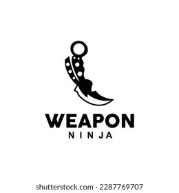 Logotipo de arma, vector de armamento tradicional Karambit, Herramienta de lucha Ninja Diseño sencillo, icono de símbolo, ilustración