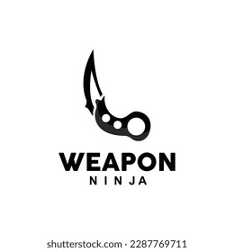 Weapon Logo, Traditional Weapon Karambit Vector, Ninja Fighting Tool Simple Design, Symbol Icon, Illustration